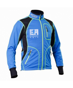 Куртка разминочная RAY WS EA (Европа/Азия) синий/черный лимонный шов