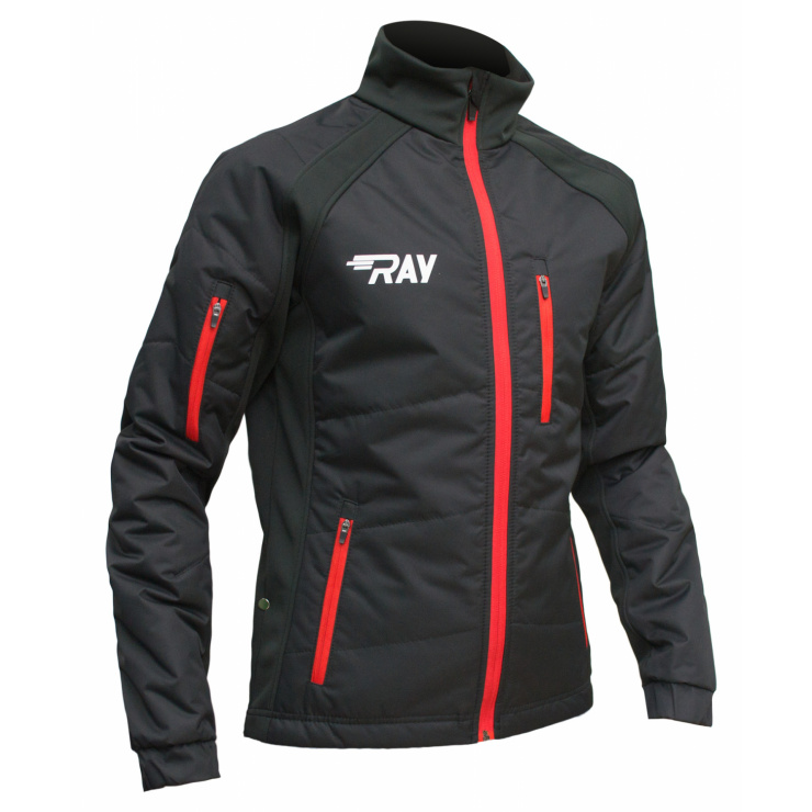 Куртка утеплённая туристическая  RAY  WS модель OUTDOOR (UNI) чёрный красная молния фото 1