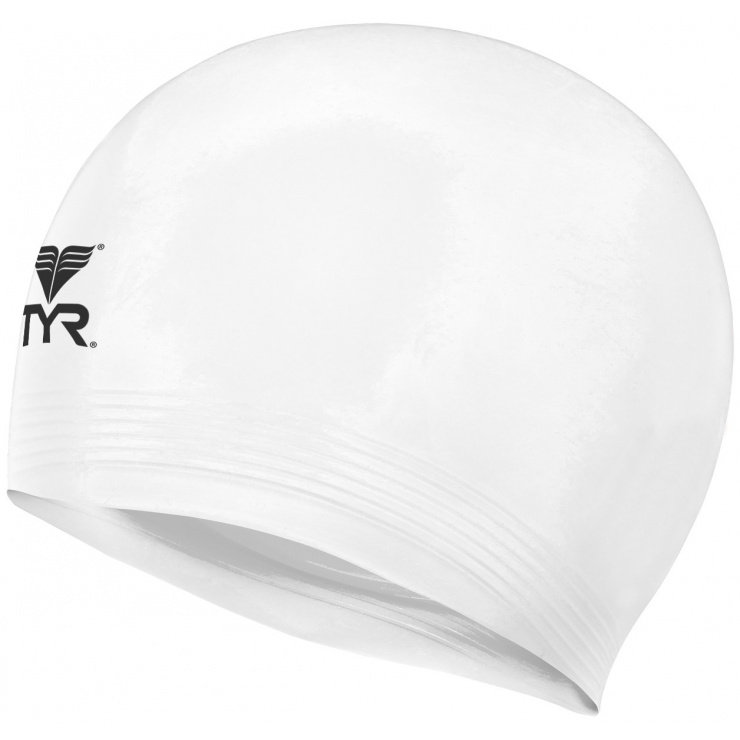 Шапочка плавательная TYR Wrinkle Free Junior Silicone Cap (O/S, 100 Белый)	 фото 1