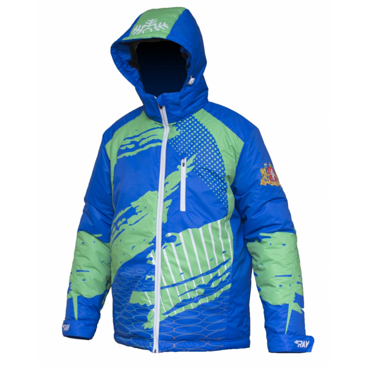 Куртка утеплённая RAY модель Патриот принт Свердловская область синий/зеленый фото 1
