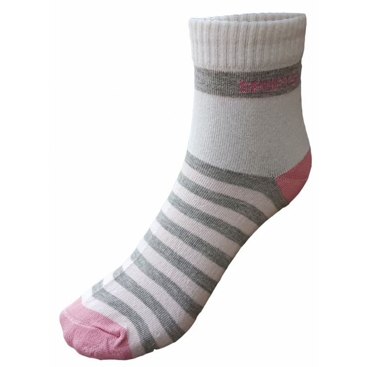 Носки РОЗА, высокие, полоска, белый/розовый/серый фото 1