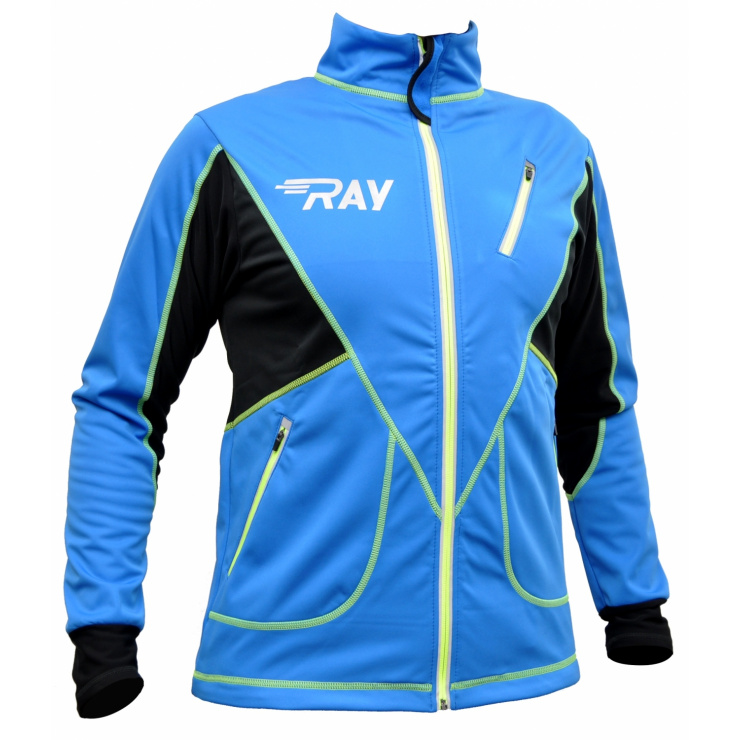 Куртка разминочная RAY WS модель NORDIK (UNI) синий/черный лимонный шов фото 1