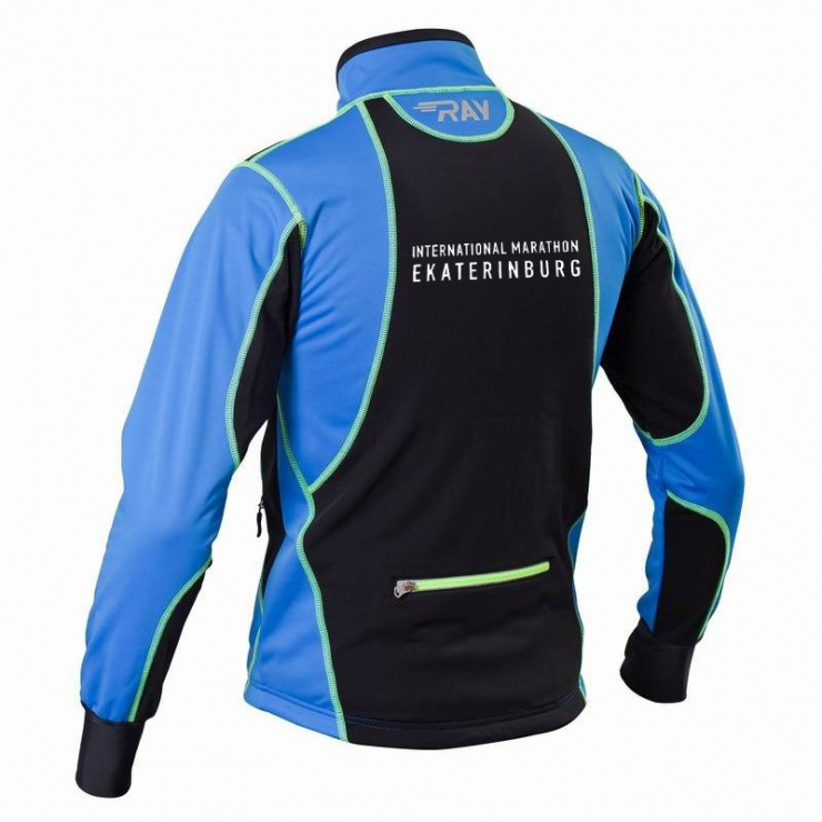 Куртка разминочная RAY WS EA (Европа/Азия) синий/черный лимонный шов фото 2