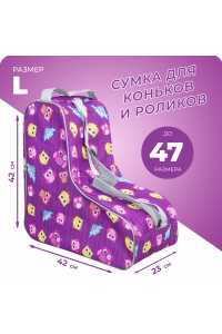 Сумка RAY для коньков и роликовых коньков, Совы на фиолетовом