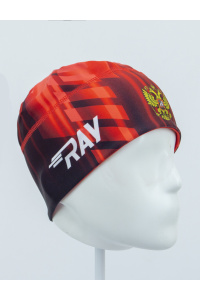 Шапочка RAY модель RACE материал термо-бифлекс, логотип FLAME малиновый, принт 