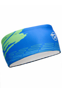 Повязка трикотажная принт Свердловская область синий/зеленый круглый лого