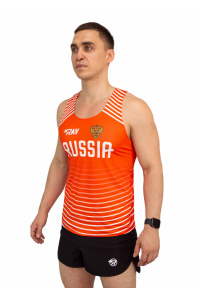 Майка спортивная RAY (Men) Blue Snark, красный градиент