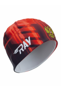 Шапочка RAY модель RACE материал термо-бифлекс, логотип FLAME малиновый, принт 
