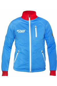 Куртка разминочная RAY WS модель STAR (Kids) триколор белая молния 