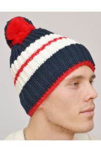 Шапочка RAY вязанная Арктика, темно синий/красный