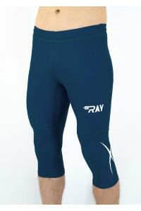 Тайтсы удлиненные беговые компрессионные RAY (UNI) темно синий