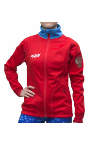 Куртка разминочная RAY WS модель STAR (Woman) красный/голубой красная молния