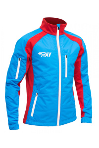 Куртка утеплённая туристическая  RAY  WS модель OUTDOOR (UNI) голубой/красный белая молния