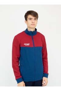 Толстовка RAY (Men) футер 3-х нитка, темный циан/бордо