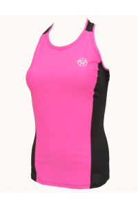 Майка RAY стрейч (Woman) розовый с чёрной сеткой