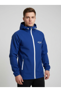 Ветровка беговая RAY SPORT (летняя) c капюшоном синий