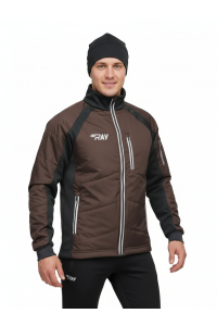 Куртка утеплённая туристическая  RAY  WS модель OUTDOOR (UNI) шоколад/чёрный, с/о