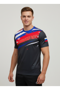 Футболка RAY (Men) принт RUS чёрный