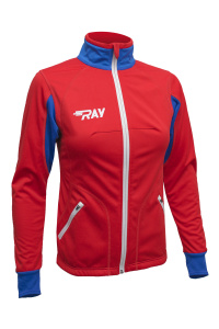 Куртка разминочная RAY WS модель STAR (Kids) красный/голубой белая молния