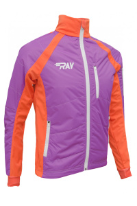 Куртка утеплённая туристическая  RAY  WS модель OUTDOOR (UNI)  фиолет/оранж белая молния белый лого