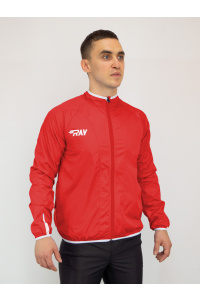 Ветровка RAY модель 2  (UNI) красный/красная молния