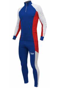 Комбинезон лыжный гоночный RAY модель RACE (UNI) тёмно синий/белый/красный