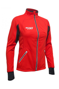 Куртка разминочная RAY WS модель STAR (Woman) красный/черный красный шов