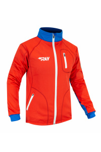 Куртка разминочная RAY WS модель STAR (UNI) красный/синий белая молния 