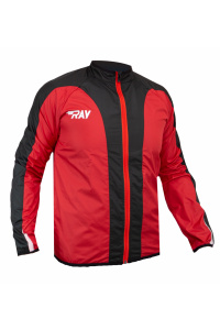Ветровка RAY модель 2  (UNI) черный/красный , красная молния