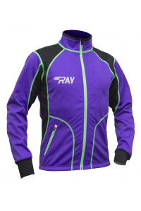 Куртка разминочная RAY WS модель STAR (Kids) фиолетовый/черный лимонный шов