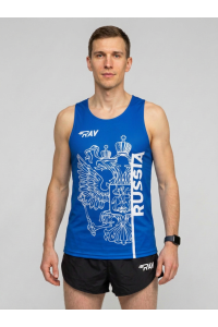 Майка спортивная RAY (Men) принт "Russia-eagle.Синяя"