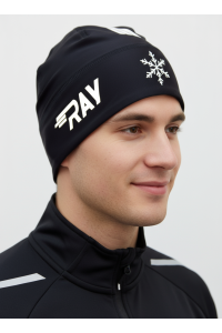 Шапочка RAY модель RACE материал термо-бифлекс, черный/белый лого