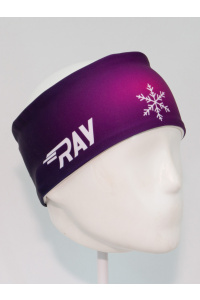 Повязка трикотажная принт RAY снежинка 2 фиолетовый