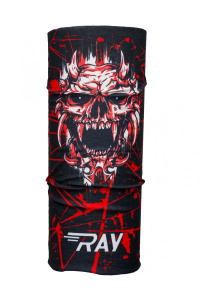 Труба-маска RAY принт SKULL красный
