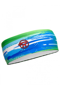 Повязка трикотажная принт RAY синий/зеленый круглый лого