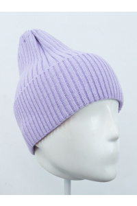 Шапка RAY вязаная с подворотом, светло-сиреневый