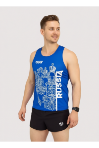 Майка спортивная RAY (Men) принт "Russia-eagle.Синяя"