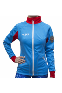Куртка разминочная RAY WS модель STAR (Woman) триколор белая молния 