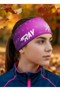 Повязка трикотажная принт RAY снежинка фиолетовый