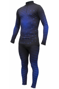 Комбинезон лыжный гоночный RAY принт снежинка синий 