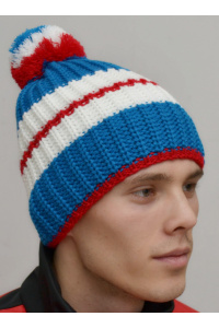 Шапочка RAY вязанная Арктика, синий/красный