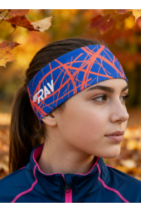 Повязка трикотажная принт RAY синий, принт