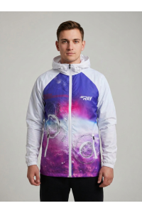 Ветровка беговая RAY SPORT (летняя) c капюшоном принт