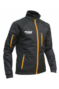 Куртка утеплённая туристическая  RAY  WS модель OUTDOOR (UNI) черный  горчичная молния