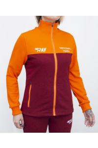 Толстовка RAY (Women) футер 3-х нитка, бордо/оранж