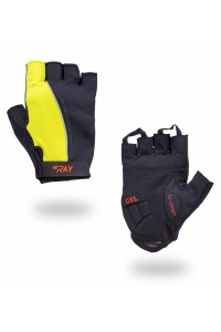 Велосипедные перчатки с короткими пальцами черный/желтый