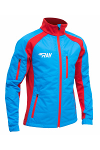 Куртка утеплённая туристическая  RAY  WS модель OUTDOOR (UNI) голубой/красный красная молния