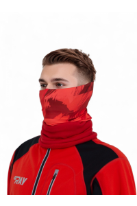 Труба-маска RAY утепленная, принт с красным
