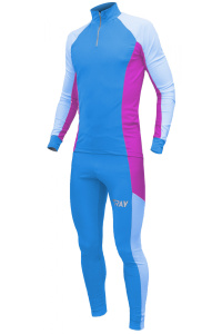Комбинезон лыжный гоночный RAY модель RACE (UNI) бирюзовый/голубой/фуксия 