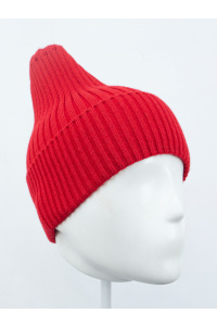 Шапка RAY вязаная с подворотом, вишневый
